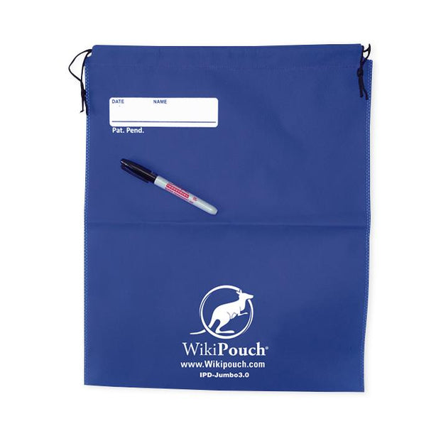 Ipp WikiPouch IPD Jumbo Pouch with Drawstring, Royal Blue, 16" x 18" - IPD-JUMBO3.0 - 50 Each