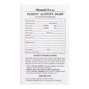 Nikomed Usa Inc Patient Diary for Holter PATIENTDIARY - 100.0 Each