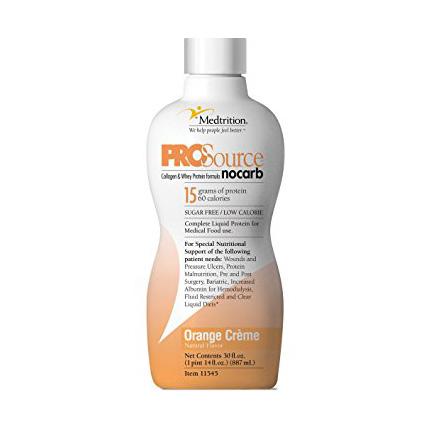 Medtrition ProSource NoCarb Liquid Protein Supplements, Orange Creme Flavor, 30 fl. oz. - NNI11545
