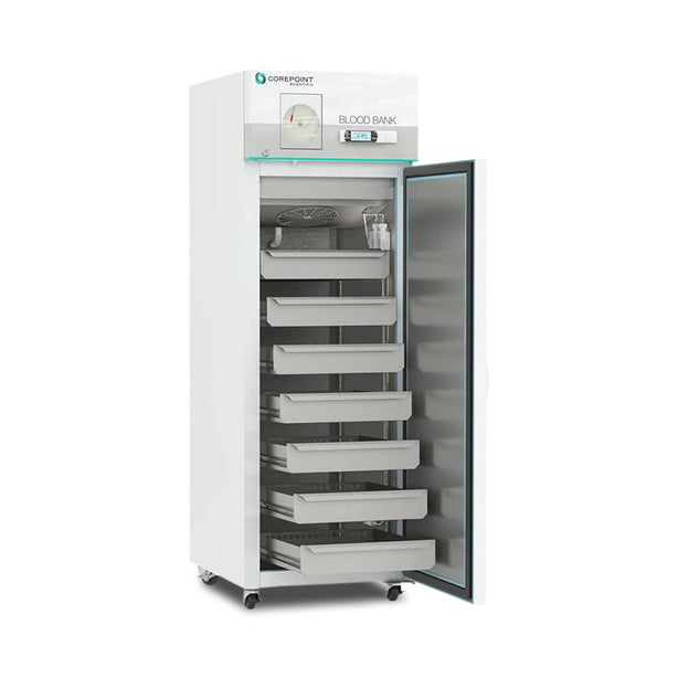 Horizon Corepoint Scientific 23 Cu. Ft. Blood Bank Refrigerator with Single Solid Door, Chart Recorder - NSBR231WSWCR/0 - 1 Each