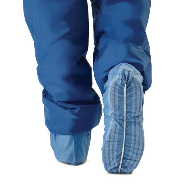 Medline Premium Non-Skid Multilayer Shoe Covers with Nonskid Stripes, Blue, Size Regular/Large - MMCNON29858 - 100 Each