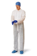 Heavyweight Spunbond Polypropylene Coveralls with Elastic Wrists and Open Ankles, Size L, White, Medline - NONCV150L - 1 Each