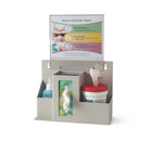 Hygiene Station Organizer, Quartz Abs Plastic, Holds 2 Thin Facial Tissue Boxes/1 Large Facial Tissue Box, Wet Wipe Canister, and Hand Sanitizer, Protection - ED-097 - 1 Each