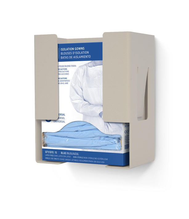 Bowman Single Storage Containers Box Holder Dispenser for Isolation Gowns, Quartz ABS Plastic - NONGN100