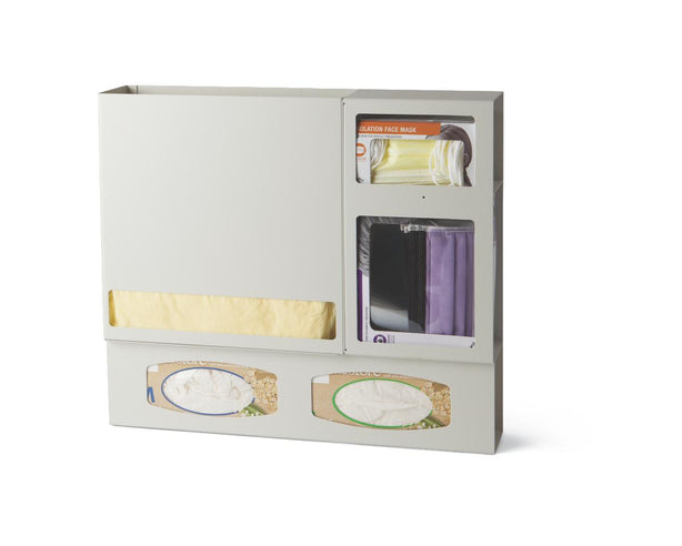 Waterloo Isolation Protection Organizer, Creme Aluminum, Holds Isolation Gowns, 2 Glove Boxes, 1 Mask with Shield Box and 1 Isolation Mask Box - WTL#ISOORG-2C - 1 Each