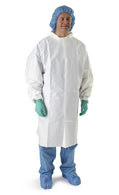 Breathable Frock with Snap Collar and Front, No Pockets, White, Size S, Medline Static-Dissipative Microporous - NONSW1765S - 30 Each