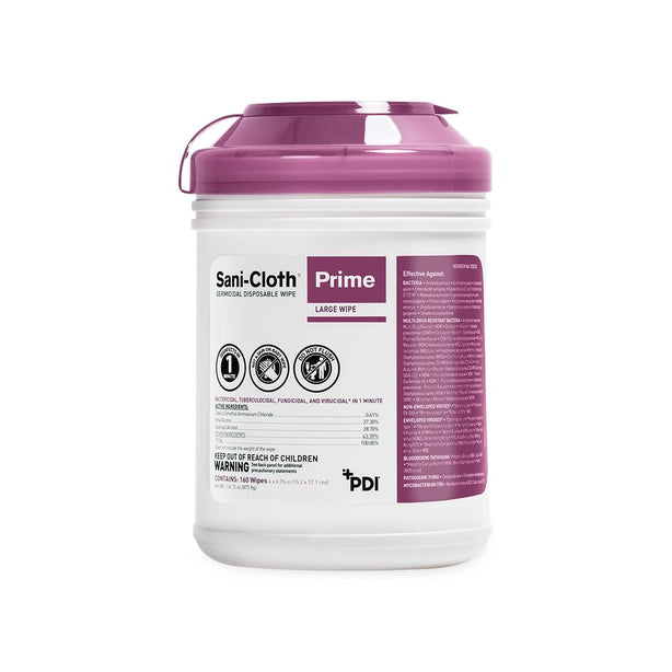 Sani-Cloth Prime Canister, Size L, Germicidal Disp Wipes - P25372 - 12 Each