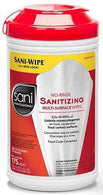 Sani Professional No-Rinse Sanitizing Multisurface Wipes - P66784 - 6 Each - MDL-NPKP66784
