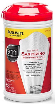 Sani Professional No-Rinse Sanitizing Multisurface Wipes - P66784 - 6 Each - MDL-NPKP66784
