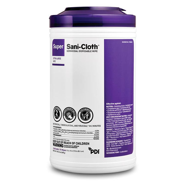 Super Sani-Cloth Germicidal Disposable Wipes - P86984 - 6 Tube - MDL-NPKP86984CS