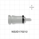 NS212 Connector, Body, Valved, Barbed - Fits 1/8 inch ID Tubing (0.125 inch, 3.18 mm) - NS2D170212