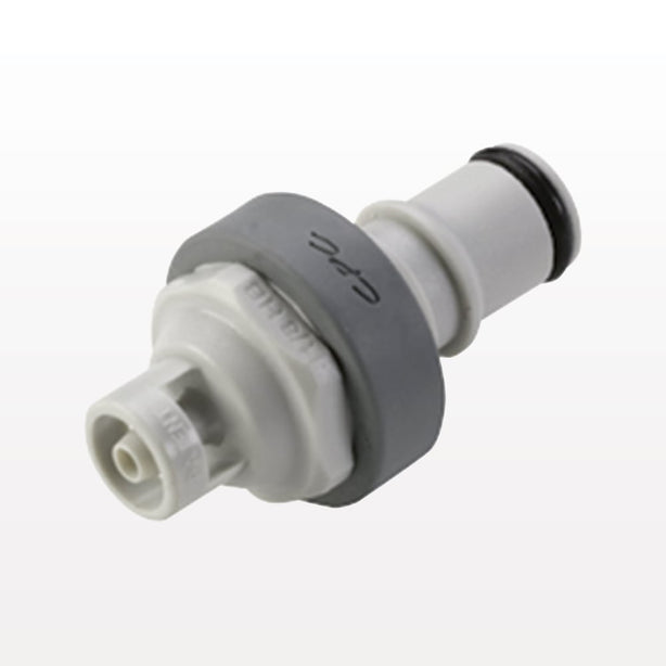 NS4 Connector, Insert, Valved, Barbed - Fits 1/8 inch ID Tubing (0.125 inch, 3.18 mm) - NS4D22002