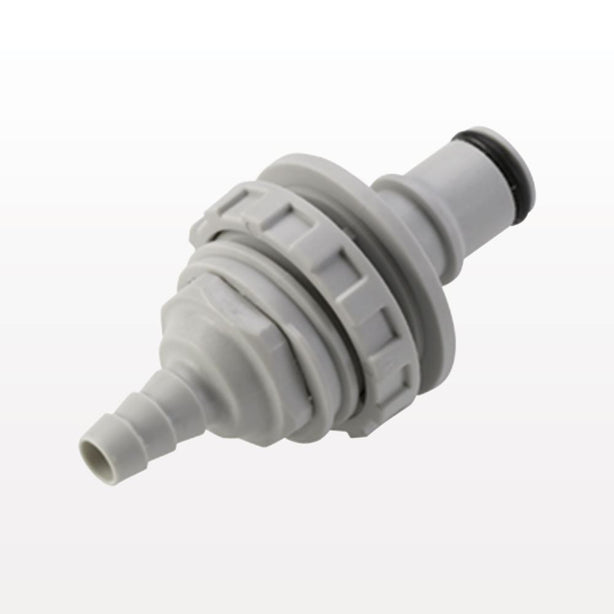 NS4 Connector, Panel Mount Insert, Valved, Barbed - Fits 1/8 inch ID Tubing (0.125 inch, 3.18 mm) - NS4D42002