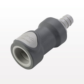 NS6 Connector, Body, Valved, Barbed - Fits 3/8 inch ID Tubing (0.375 inch, 9.53 mm) - NS6D17006