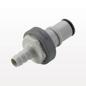 NS6 Connector, Insert, Valved, Barbed - Fits 1/2 inch ID Tubing (0.5 inch, 12.7 mm) - NS6D22008