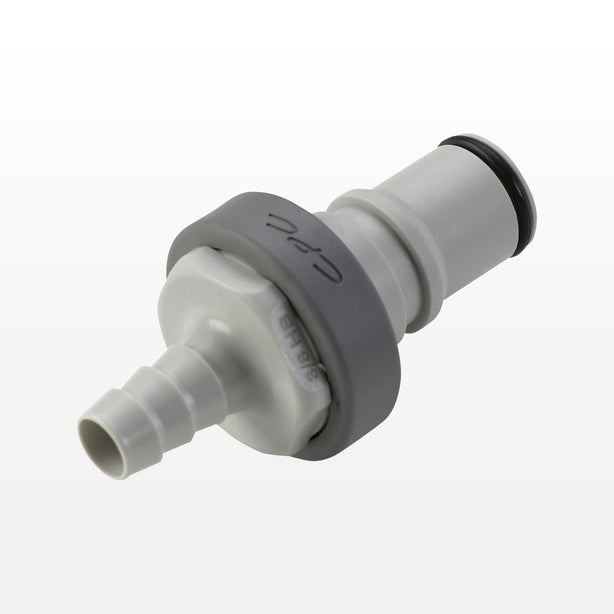 NS6 Connector, Insert, Valved, Barbed - Fits 1/2 inch ID Tubing (0.5 inch, 12.7 mm) - NS6D22008