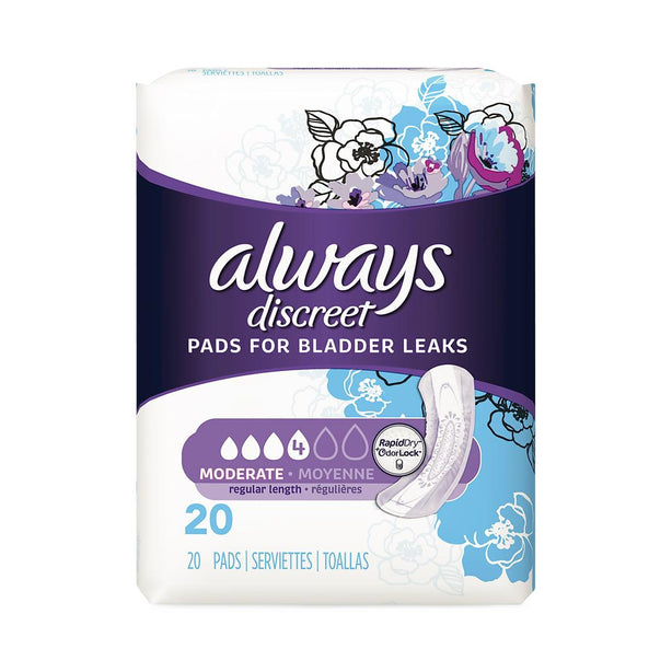 PROCTER & GAMBLE Always Discreet Pads for Bladder Leaks 00037000904335 60 Pack - MDL-O-T000904335