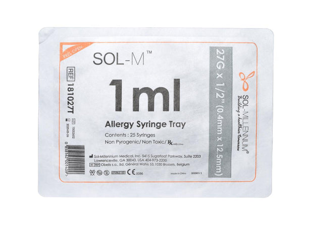 Sol-Millennium SOL-M Allergy Syringe Trays 181027T 25.0 Each-MDL-OLM181027TZ