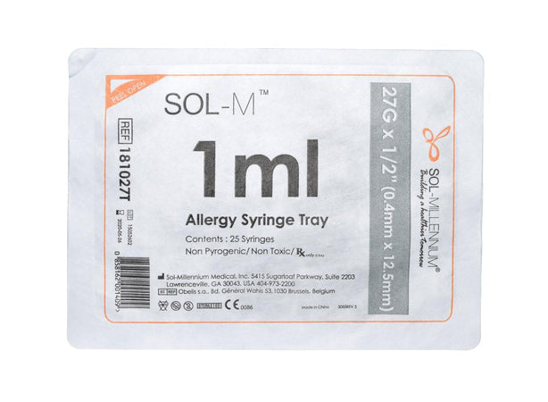 Sol-Millennium SOL-M Allergy Syringe Trays 181027T 1000.0 Each-MDL-OLM181027T