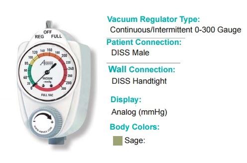 OHIO MEDICAL Ohio/Mercury Medical Suction Regulators VR-CIUD-DHAA 1 Each - MDL-OMHVRCIUDDHAA