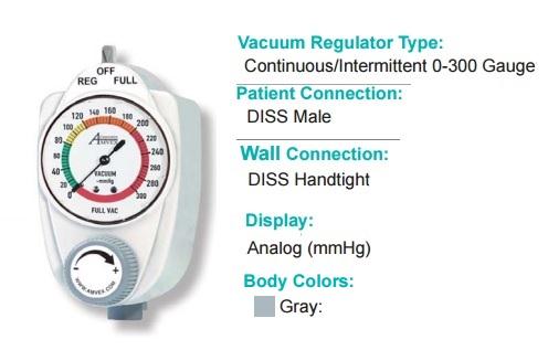 OHIO MEDICAL Ohio/Mercury Medical Suction Regulators VR-CIUD-DHAE 1 Each - MDL-OMHVRCIUDDHAE