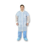 Halyard Spunbond Lab Coat with Sleeves and Cuff, White, Size L - 10233 - 25 Each