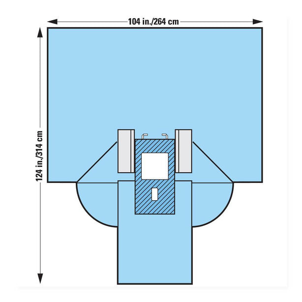 HALYARD HEALTH, INC Laparotomy Drapes with Clear Instrument Pouch 29241NS 19 Each-MDL-OML29241NS