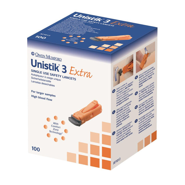 OWEN MUMFORD INC Unistik Safety Lancets AT1012 100 Each - MDL-OMMAT1012
