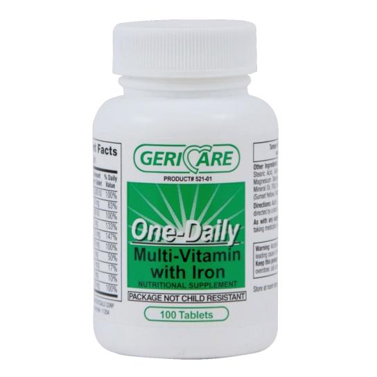 GERI-CARE PHARMACEUTICALS Multivitamin Tablets with Iron 57896-0521-01 1 Bottle - MDL-OTC052101
