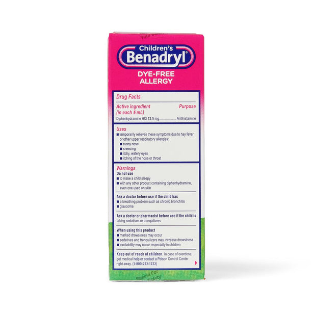 Johnson & Johnson Children's Benadryl Dye-Free Allergy Liquid 50580-0535-01 -