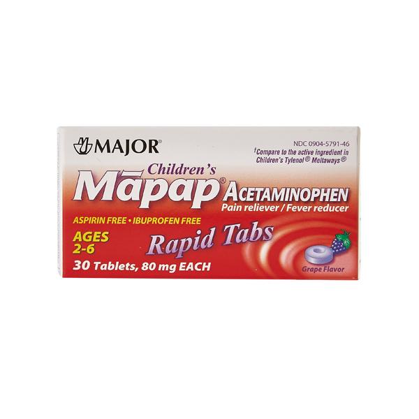 Major Pharmaceutical Acetaminophen Children's Chewable Tablets - OTC579146