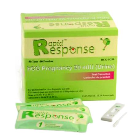 Btnx Urine Rapid Response hCG Pregnancy Test Cassettes - 50 Tests / Box - HCG-1C50 - 50 Each