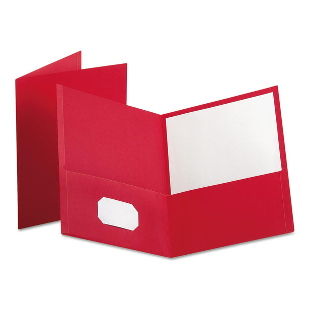 Esselte Pendaflex Leather Grain Twin Pocket Red 8.5" x 11" Embossed Leather-Grain Two-Pocket Portfolio - 57511 - 25 Each
