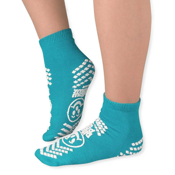 Principle Business Enterprises Double-Imprint Pillow Paws Double Imprint Terries Slipper Socks, Adult 5-7, Teal - 1096-001 - 1 Pair