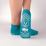 Principle Business Enterprises Single-Imprint Pillow Paws Double Imprint Terries Slipper Socks, Adult 5-7, Teal - PBE1096