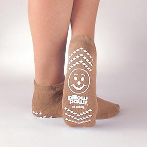 Principle Business Enterprises Single-Imprint Pillow Paws Single Imprint Terries Slipper Socks, XL Adult 7.5-10, Tan - PBE1097
