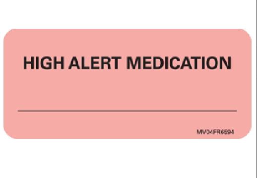 Pdc Healthcare PDC Healthcare High Alert Medication Labels MV04FR6594 - - MDL-PDC04FR6594