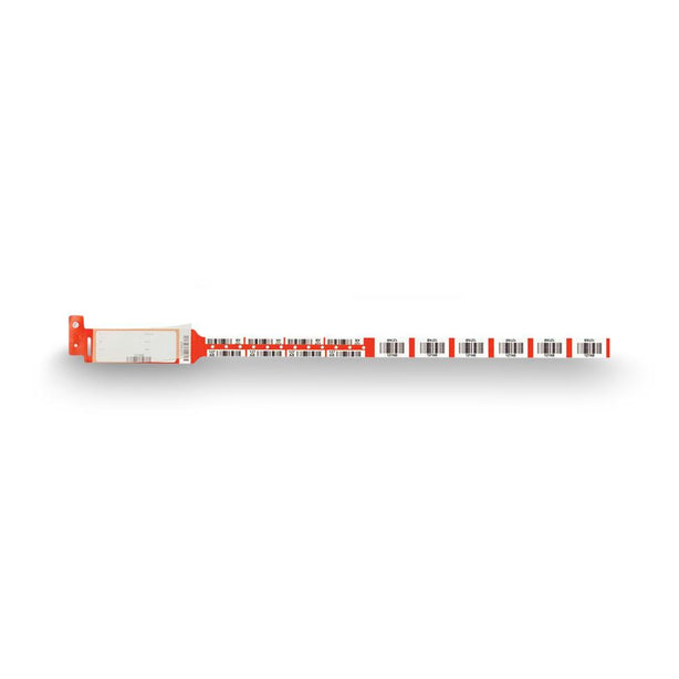 PDC Securline VeriDigit Bar Code Blood Poly Synthetic Wristband, Red, 1-1/4" x 11" - 2437-16-PDB - 150 Each