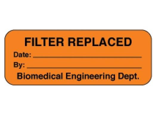 Pdc Filter Replaced Label, Fluorescent Orange - 59701753
