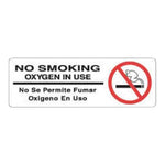 PDC Removable Paper "NO SMOKING OXYGEN IN USE" Label, White, 6" x 2" - 59706069 - 1 Each
