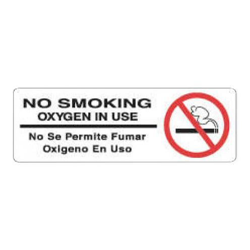 PDC Removable Paper "NO SMOKING OXYGEN IN USE" Label, White, 6" x 2" - 59706069 - 1 Each