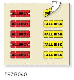 Pdc Healthcare Alert Bands Red and Yellow Fall Risk Wristband Label 59713040 - 200.0 Each - MDL-PDC59713040