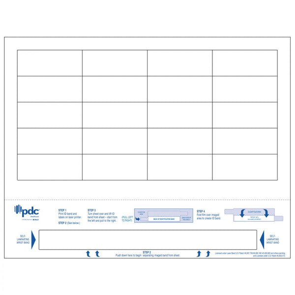 PDC HEALTHCARE Laser Wristbands and Labels EMARWB1 1000 Each-MDL-PDCEM ...