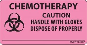 Pdc Healthcare Caution Chemotherapy Pink Labels MV07FP8126 -