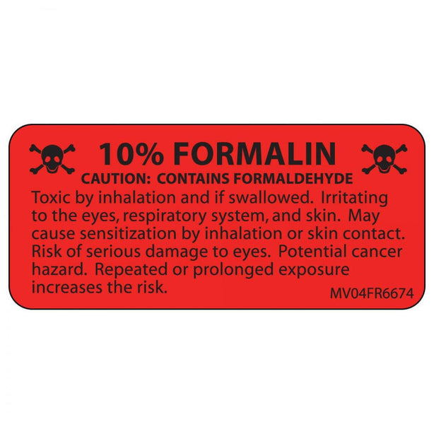 Formalin Permanent Warning Labels - MV08FR6722 - 333 Each - MDL-PDCMV08FR6722