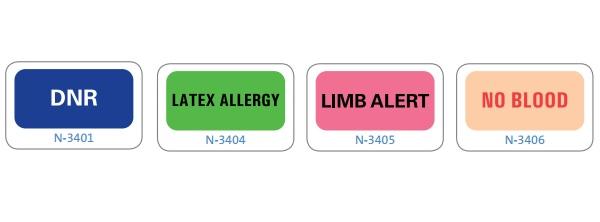 PDC Ident-Alert Color-Coded Label, Latex Allergy, Green, 3/4" x 1-1/2" - N-3404