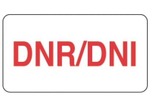 PDC Dnr/Dni Dnr/Dni Preprinted Chart Label, 1- 5/8" x 7/8", 1000 per roll - NFWHP10