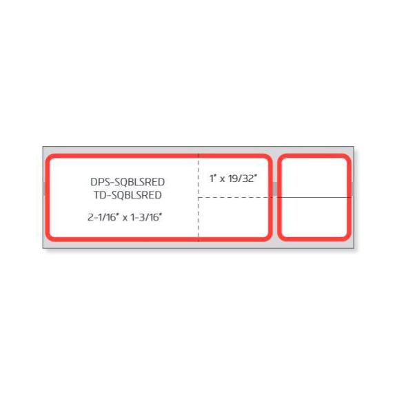 Laboratory Information System Labels - DPS-SQBLSRED - 8 Roll - MDL-PDCSSQBLSRED