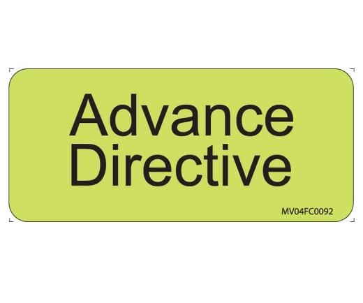 Medvision Advance Directive Labels - MV04FC0092 -  - MDL-PDCV04FC0092