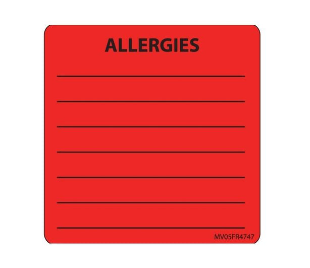 Pdc Healthcare Brady Worldwide Allergy Labels - PDCV05FR4747R
